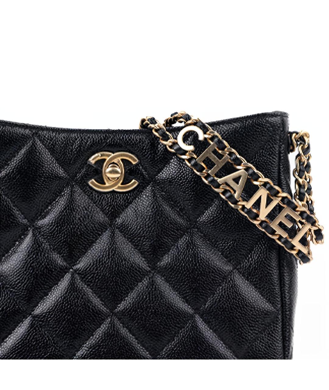 CHANEL Черная кожаная сумка через плечо, фото 4