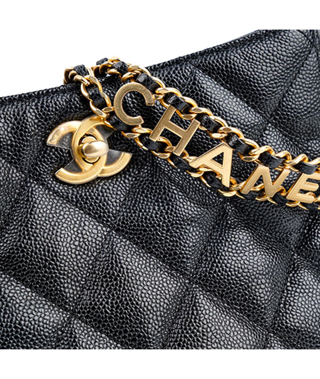 CHANEL Черная кожаная сумка через плечо, фото 6
