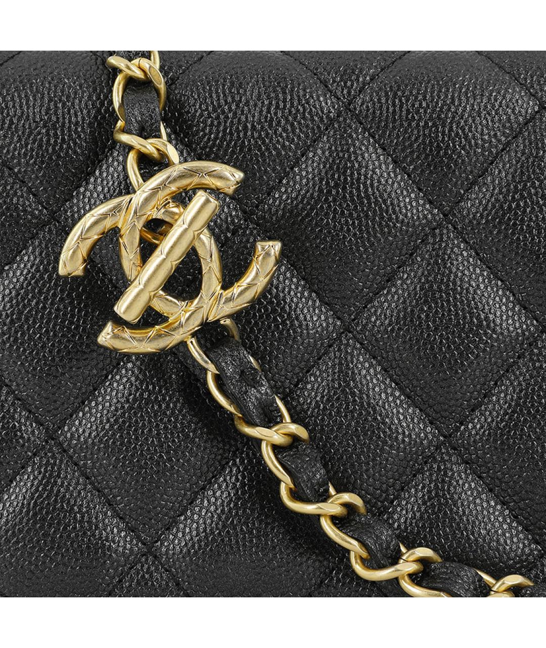 CHANEL Черная кожаная сумка через плечо, фото 6