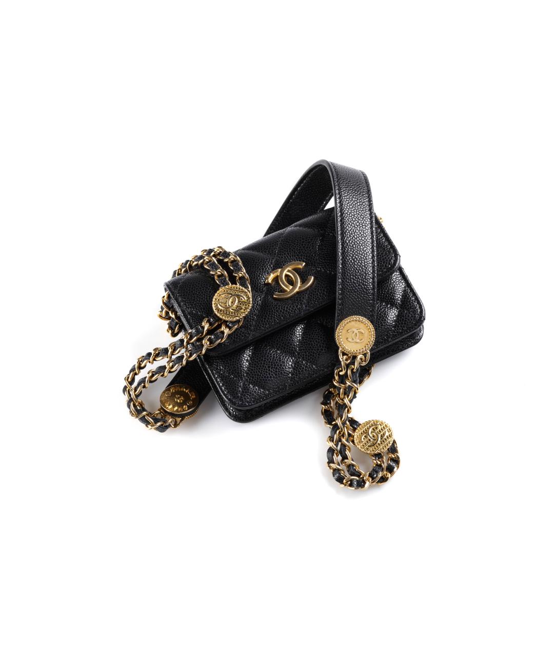 CHANEL Черная кожаная сумка через плечо, фото 4