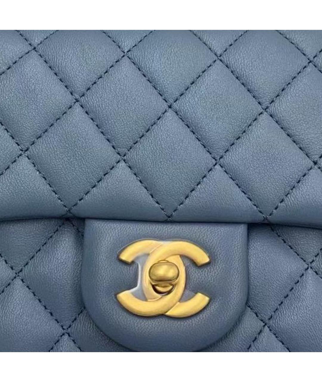 CHANEL Темно-синяя кожаная сумка через плечо, фото 2