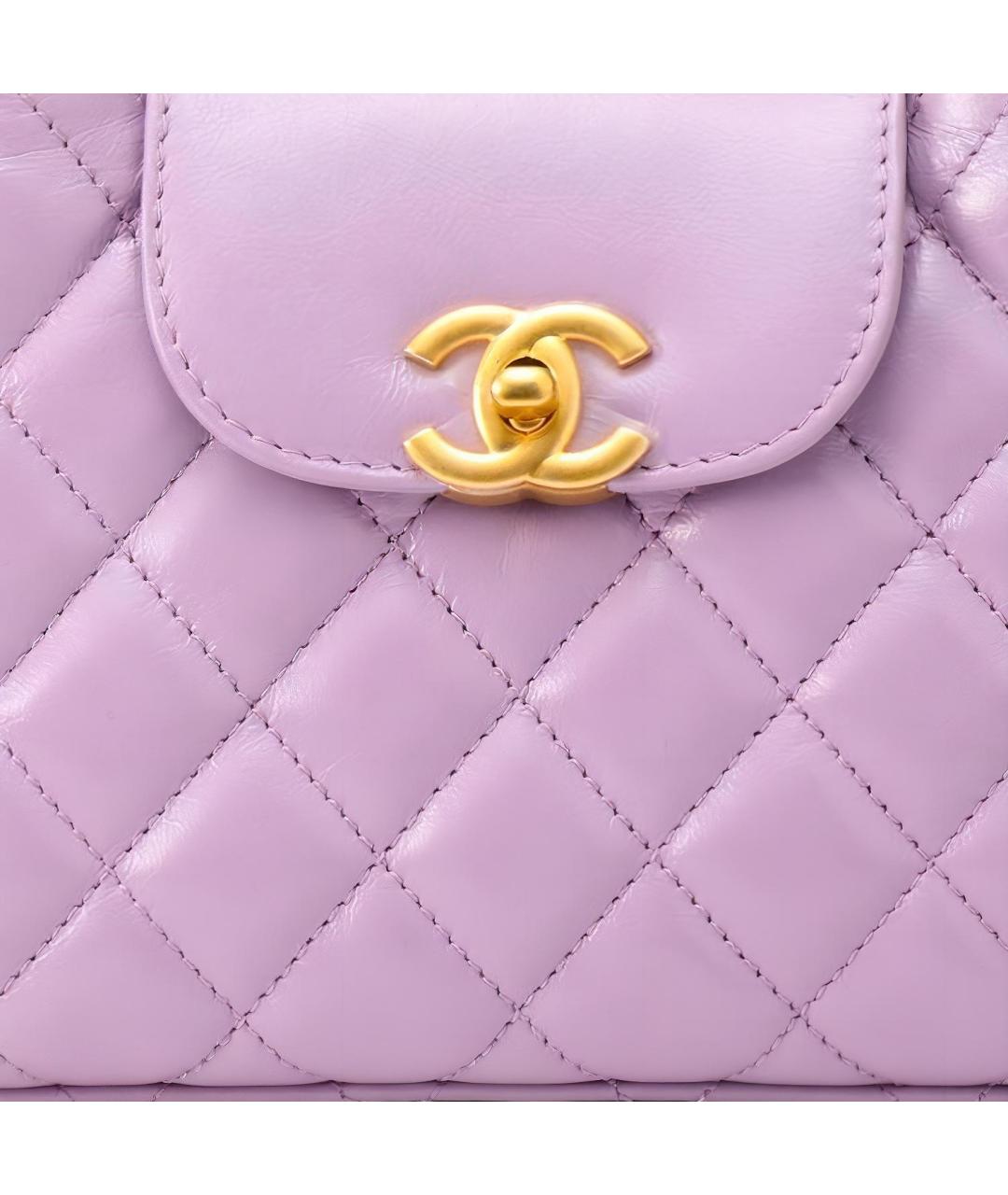 CHANEL Фиолетовая кожаная сумка через плечо, фото 2