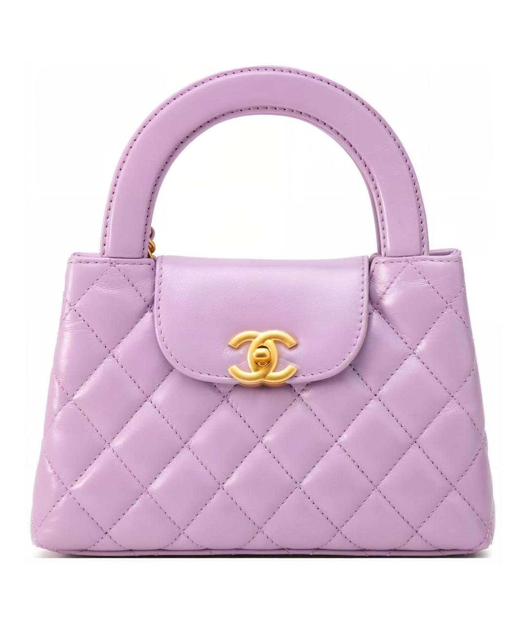 CHANEL Фиолетовая кожаная сумка через плечо, фото 1