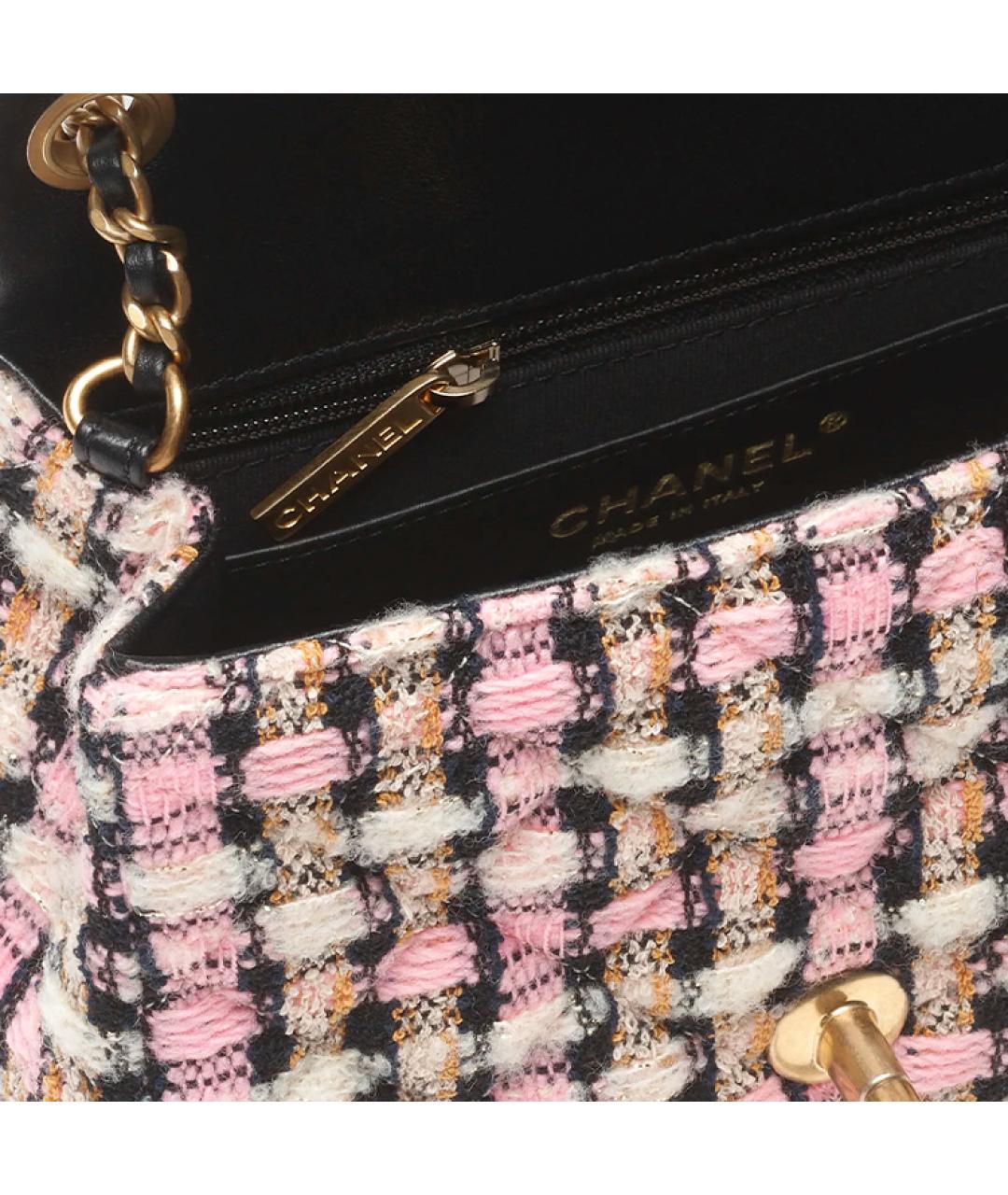 CHANEL Розовая твидовая сумка через плечо, фото 4
