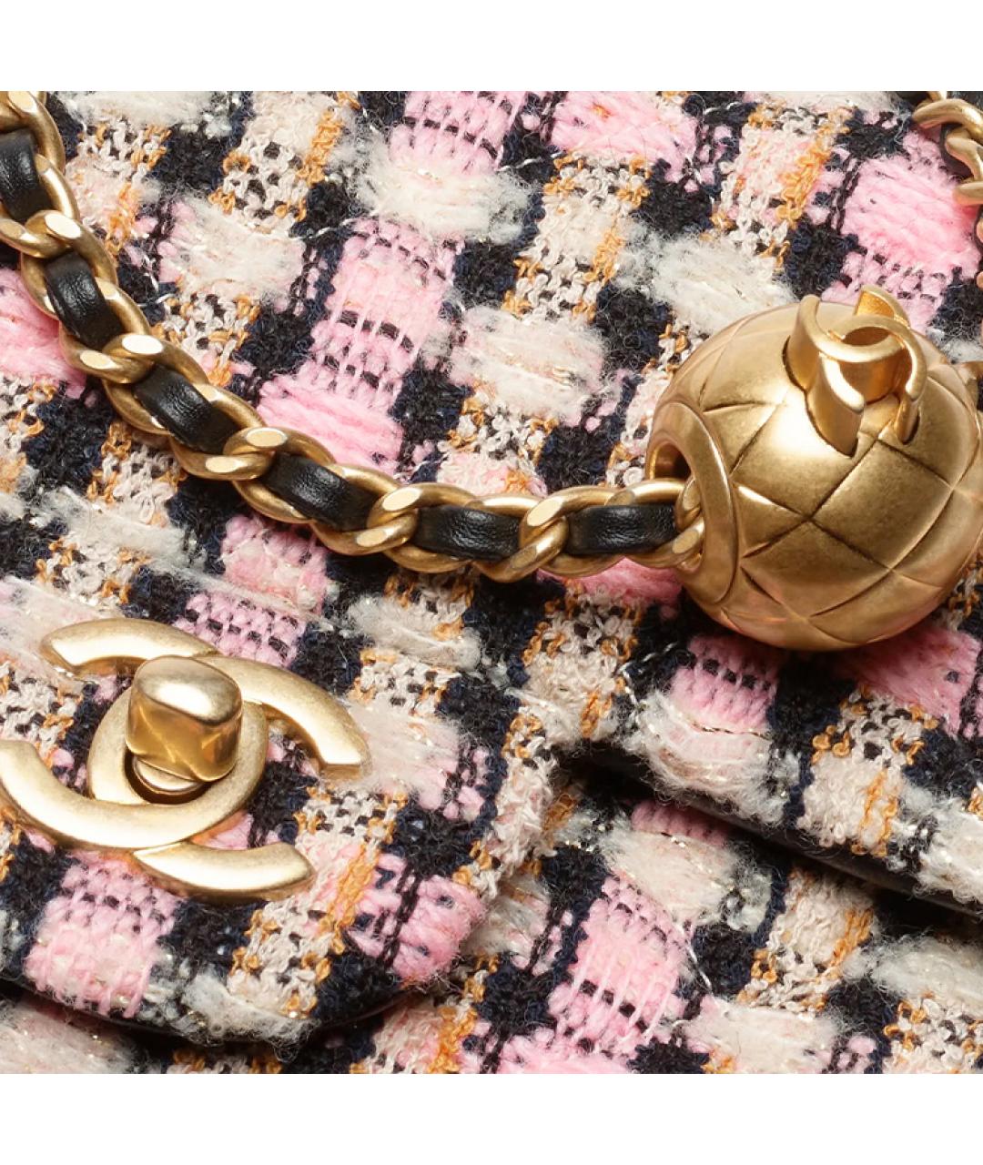 CHANEL Розовая твидовая сумка через плечо, фото 3