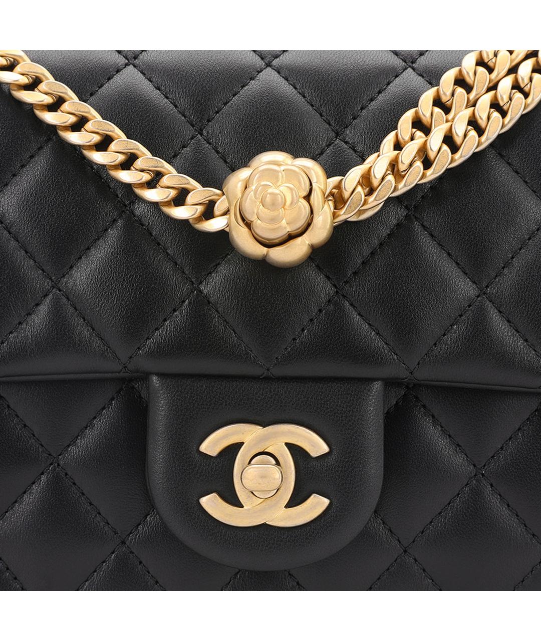 CHANEL Черная кожаная сумка через плечо, фото 5