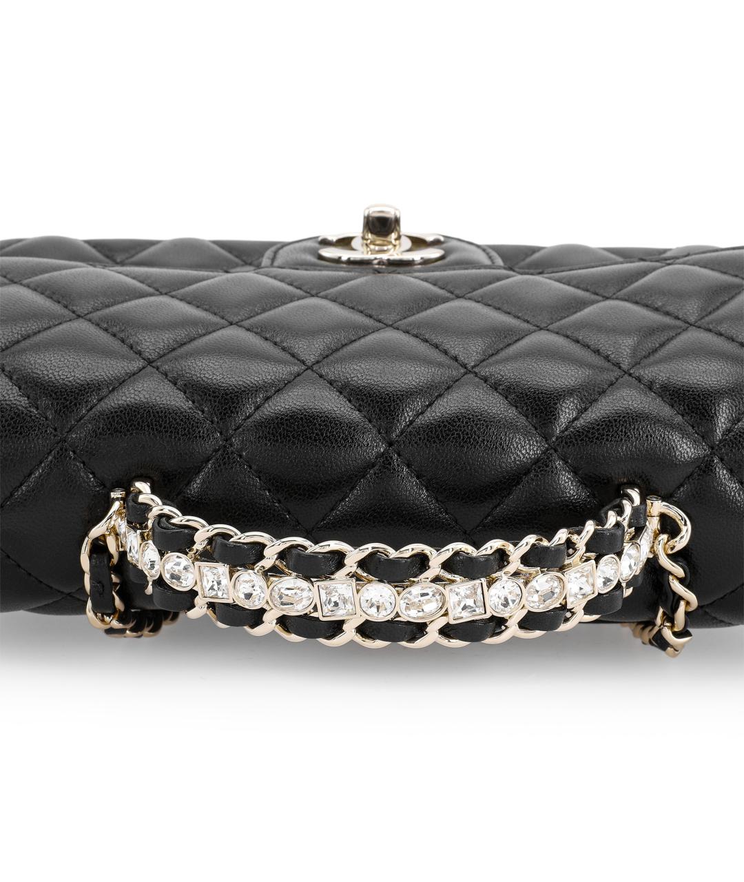 CHANEL Черная кожаная сумка через плечо, фото 6