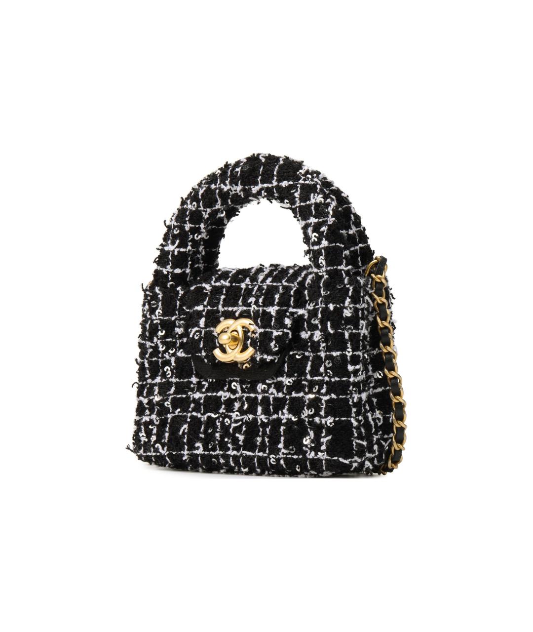 CHANEL Черная твидовая сумка через плечо, фото 2