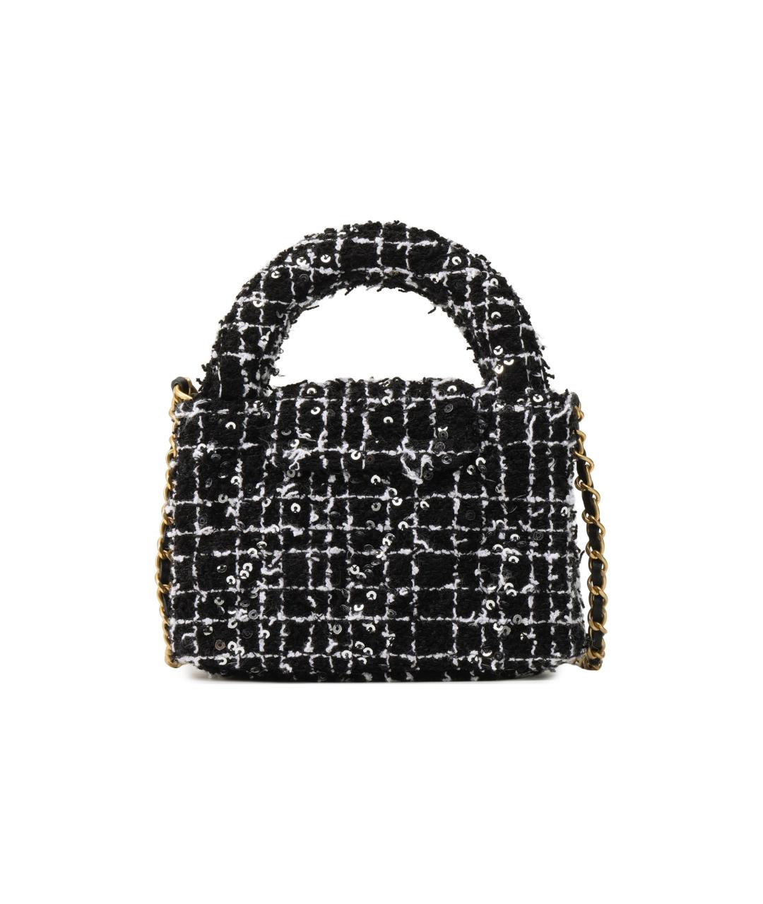 CHANEL Черная твидовая сумка через плечо, фото 3