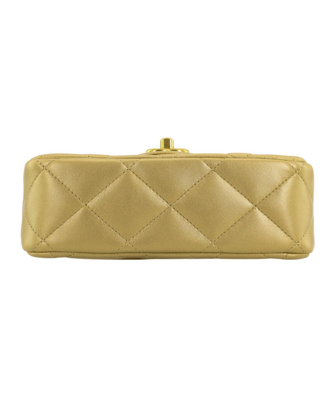 CHANEL Горчичная кожаная сумка через плечо, фото 4