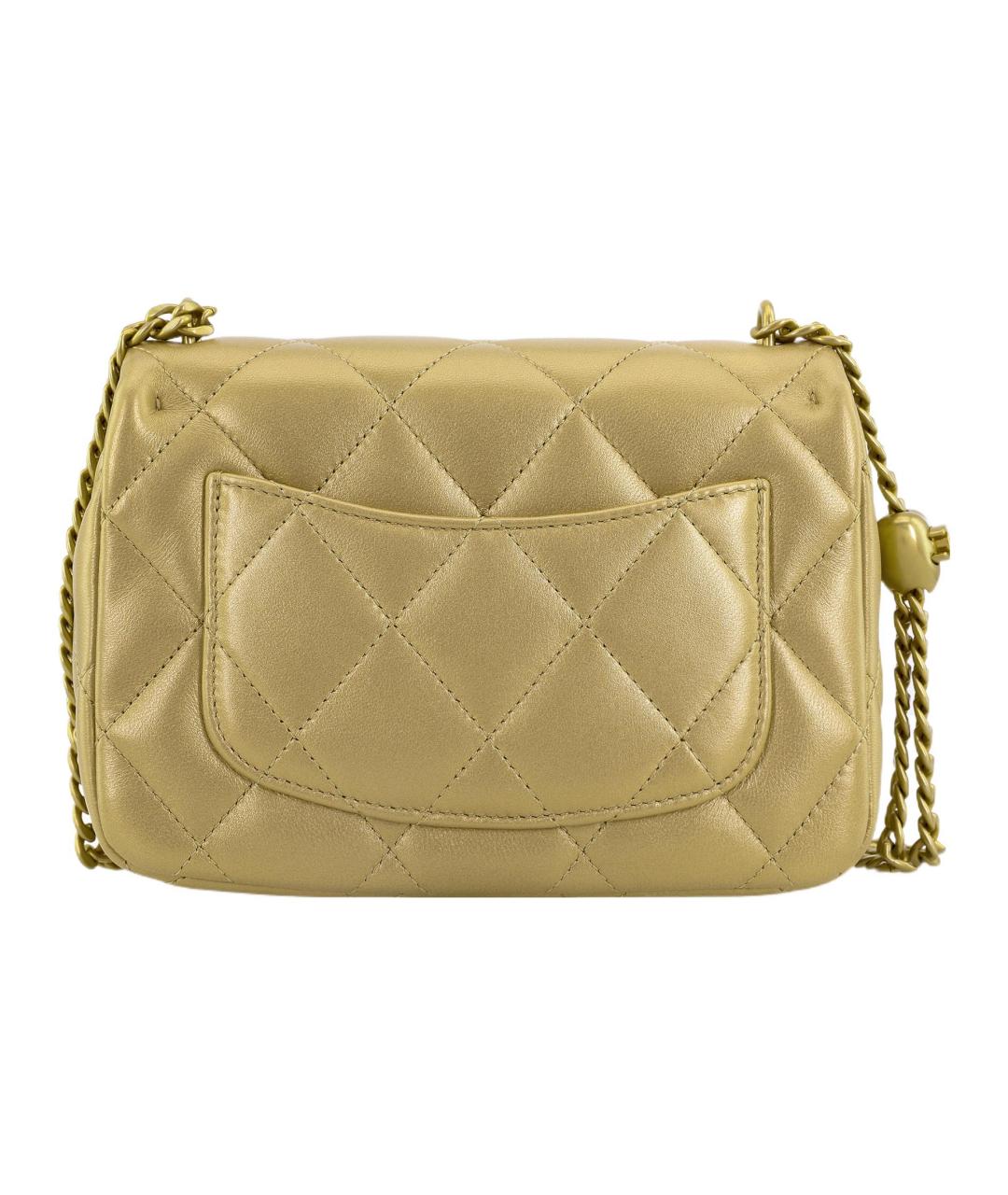 CHANEL Горчичная кожаная сумка через плечо, фото 3