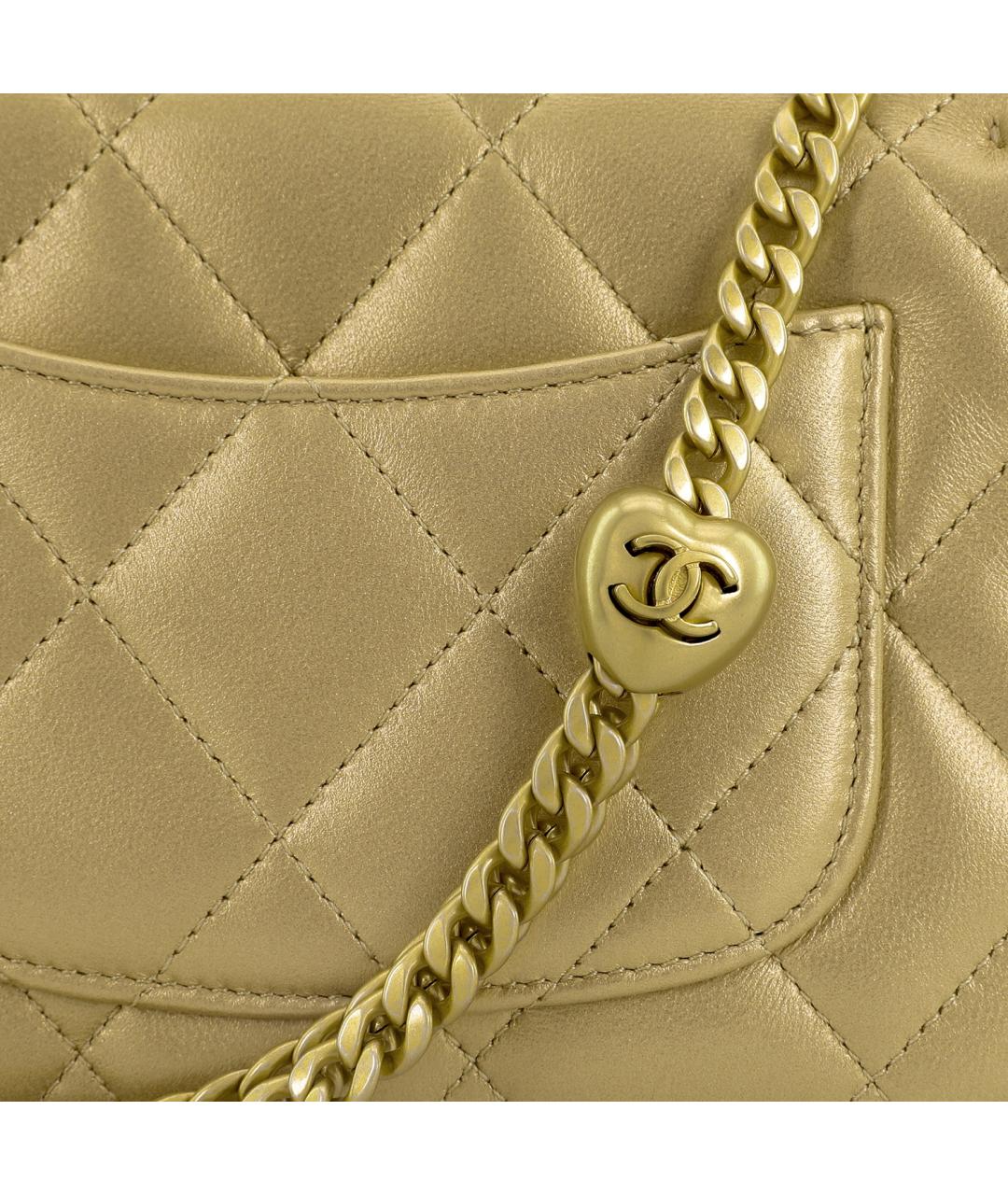 CHANEL Горчичная кожаная сумка через плечо, фото 6