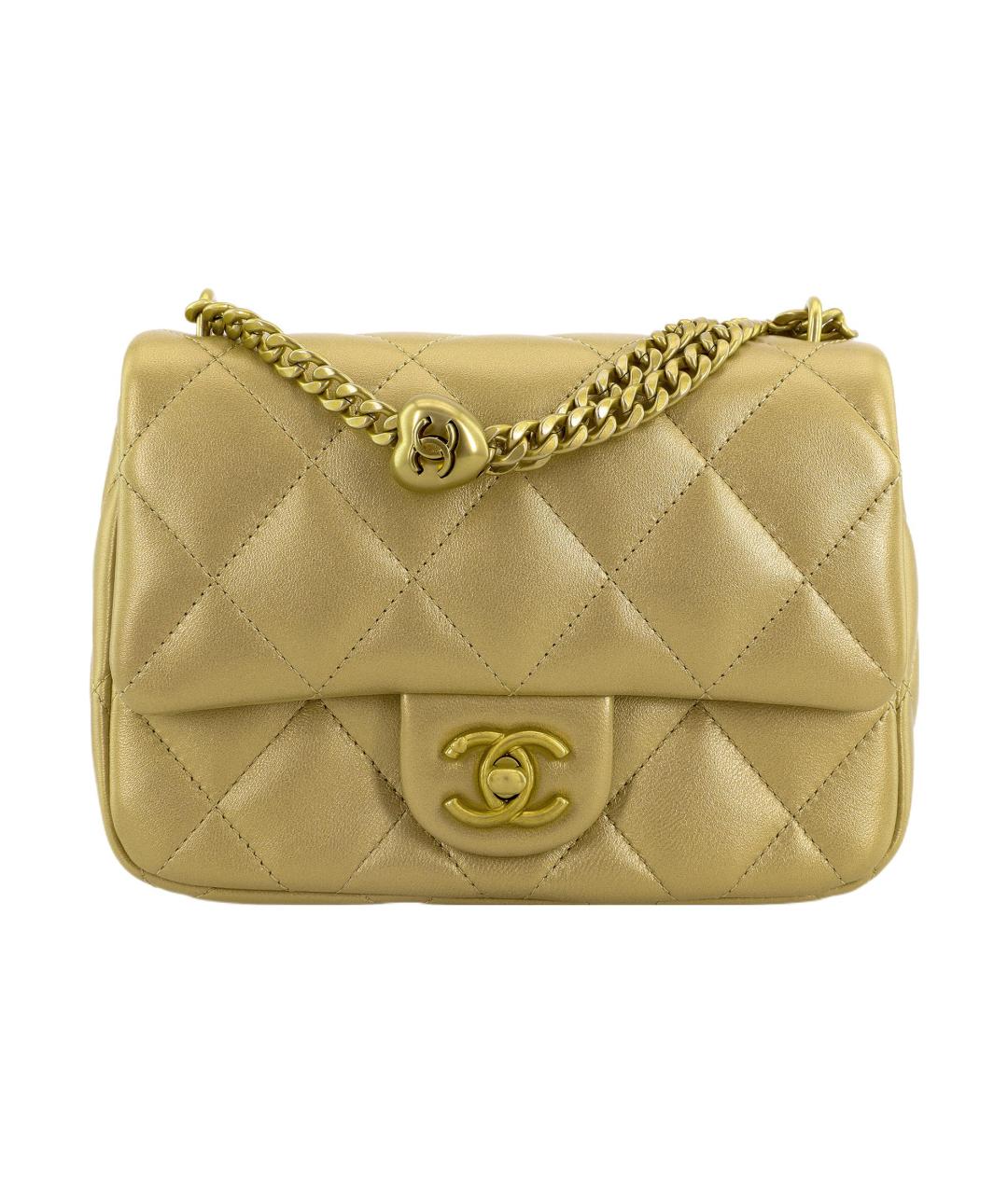 CHANEL Горчичная кожаная сумка через плечо, фото 1