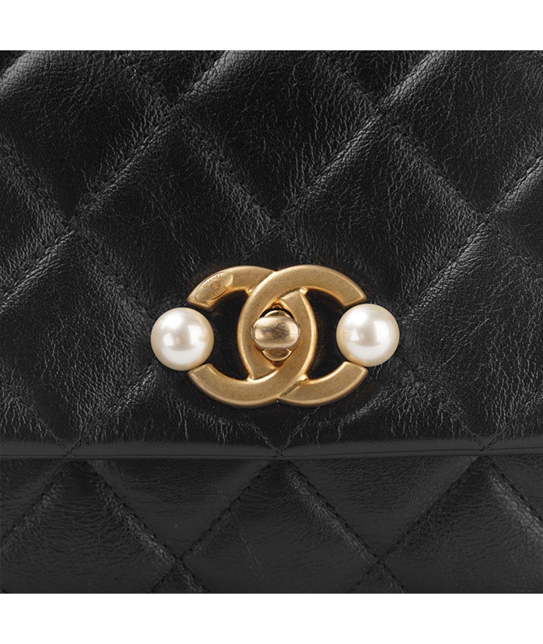 CHANEL Черная кожаная сумка через плечо, фото 6