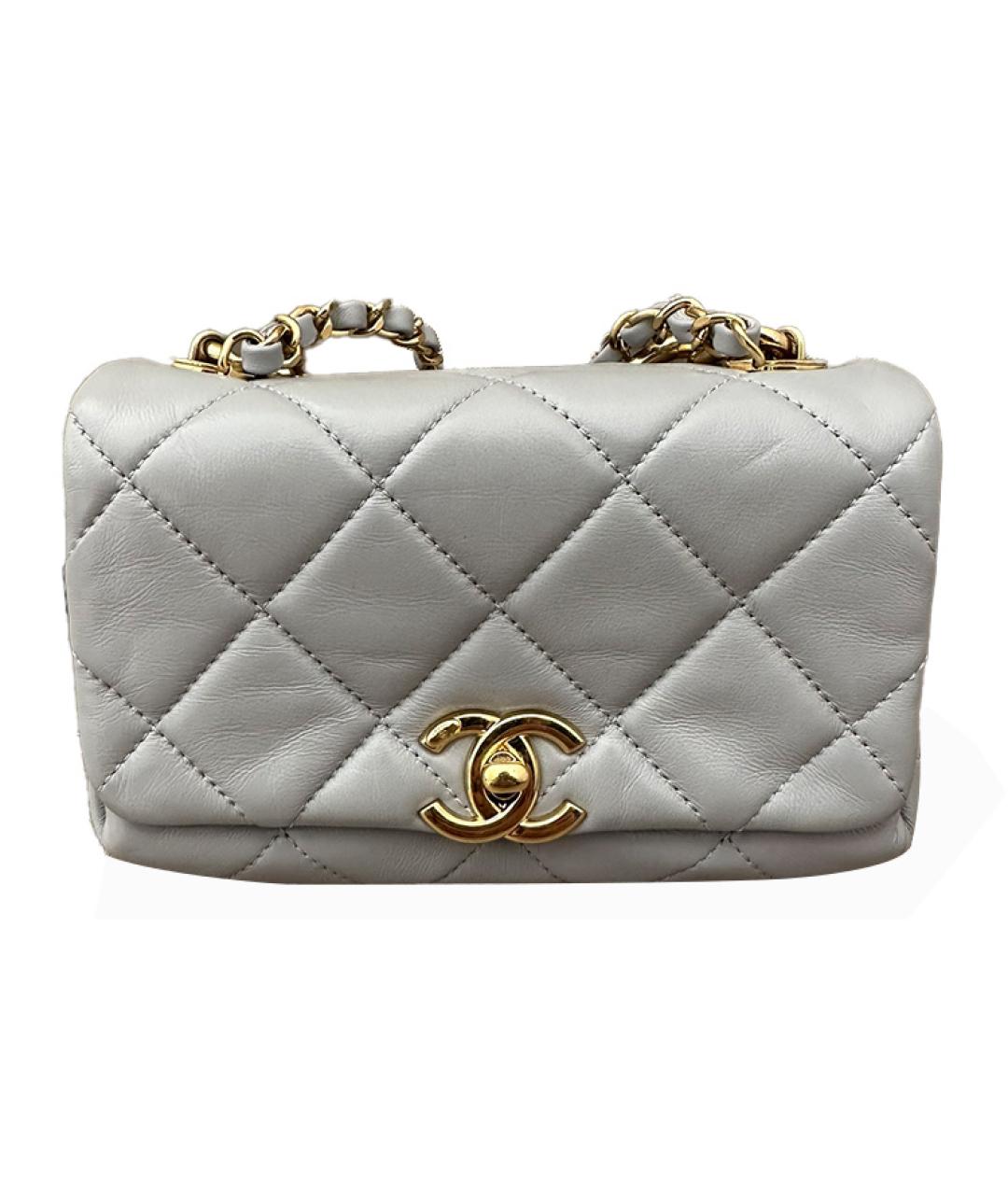 CHANEL Серая кожаная сумка через плечо, фото 1