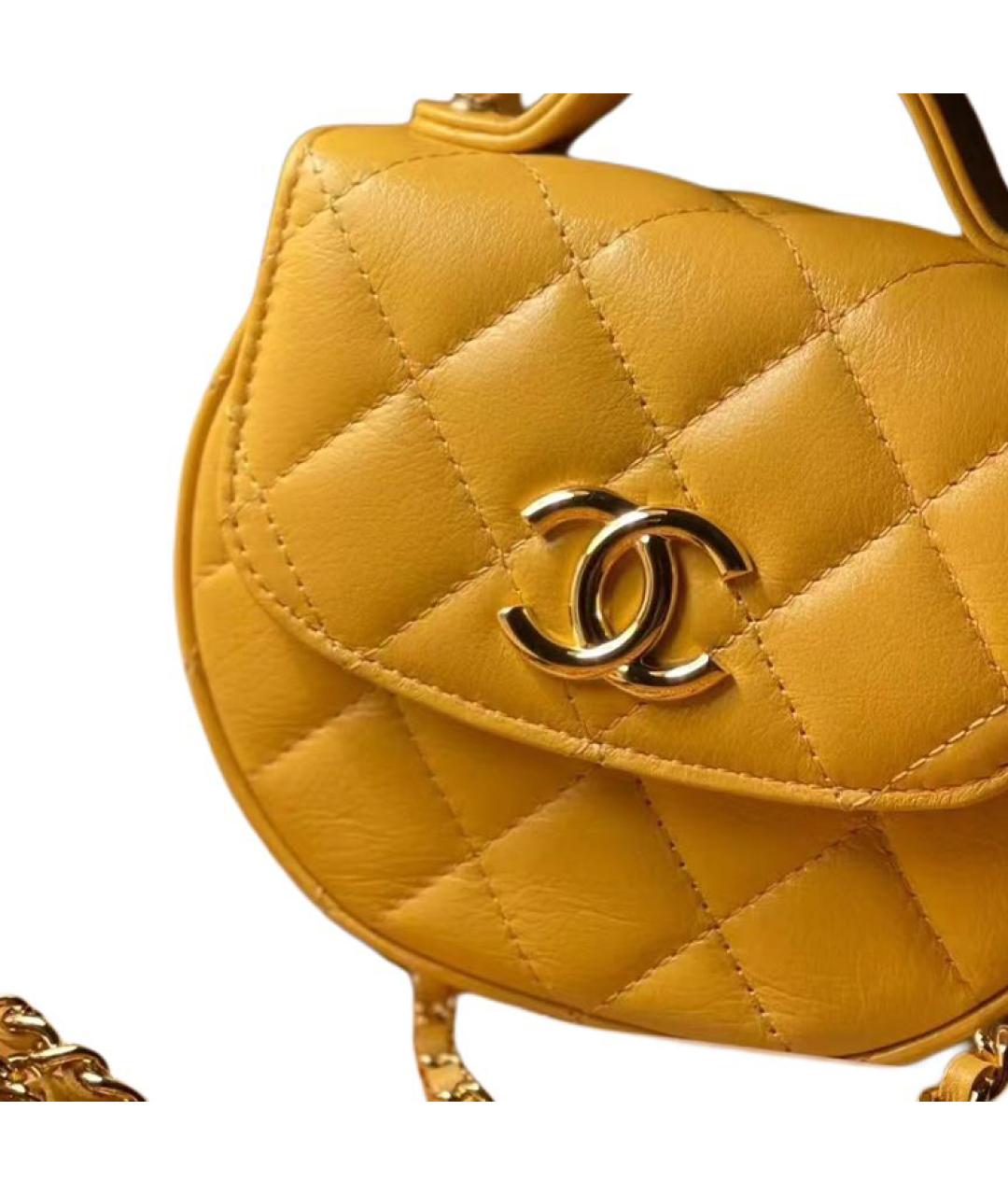 CHANEL Оранжевая кожаная сумка через плечо, фото 2