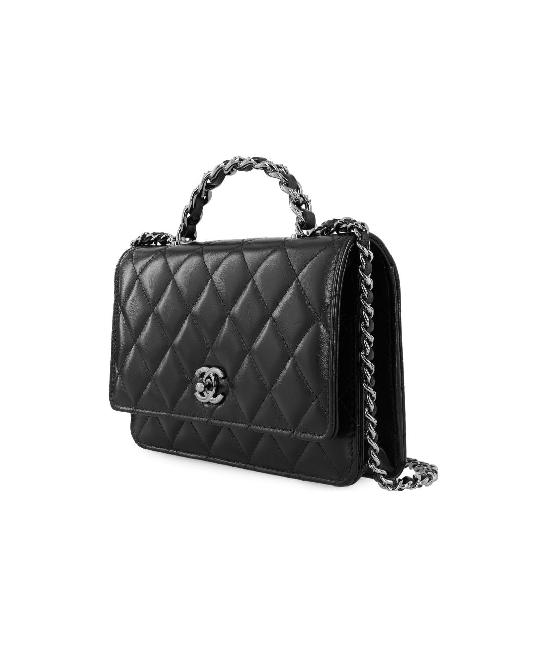 CHANEL Черная кожаная сумка через плечо, фото 2
