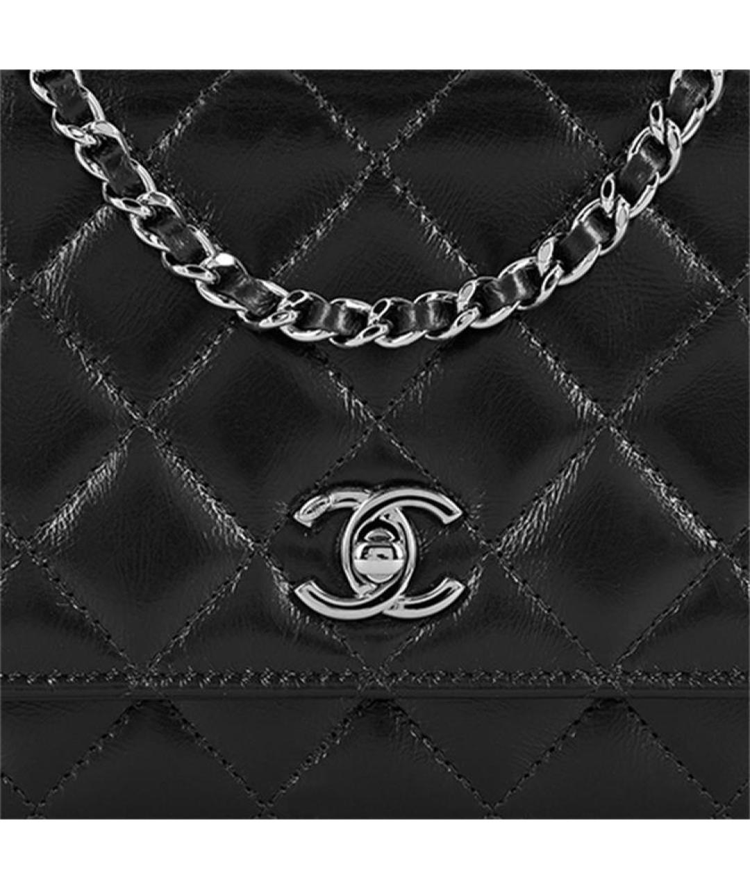 CHANEL Черная кожаная сумка через плечо, фото 5