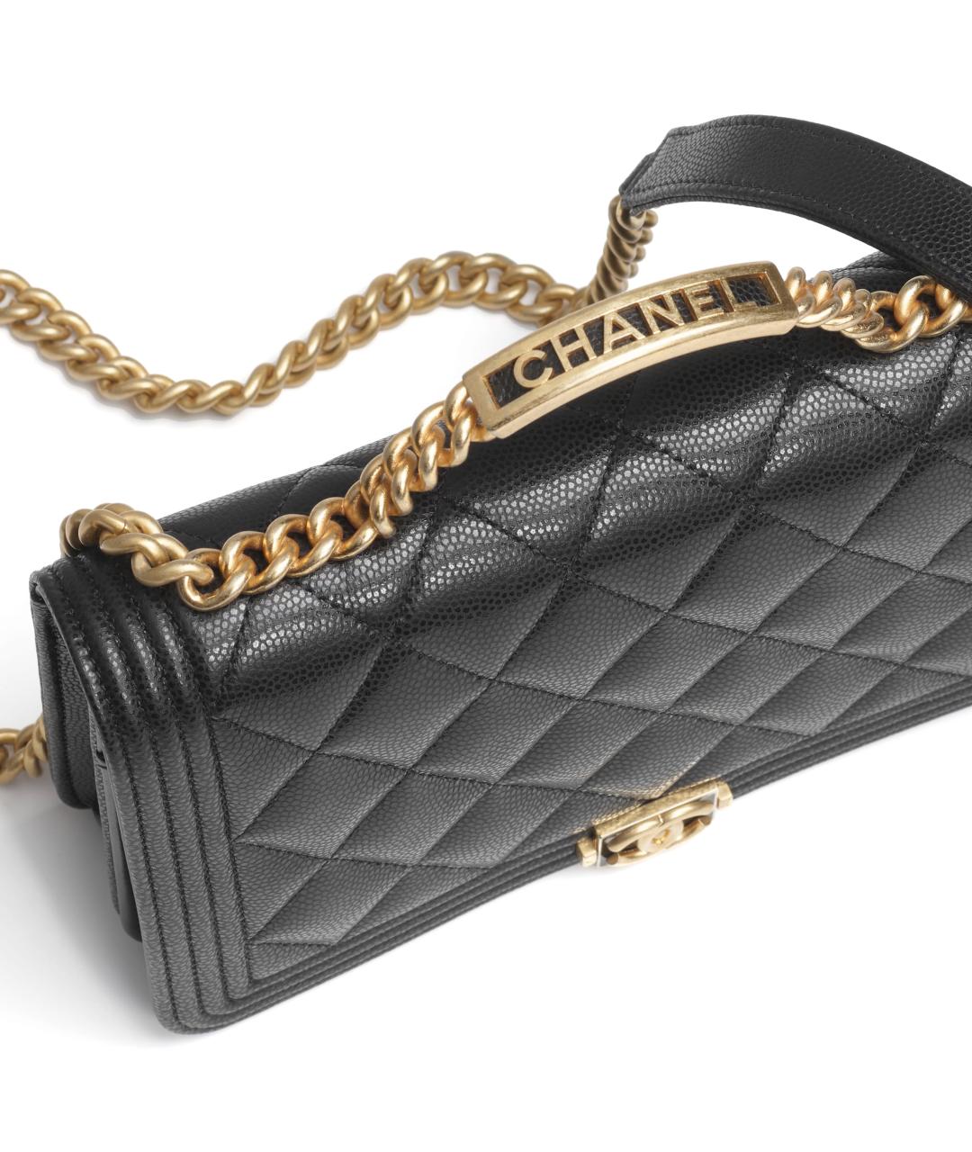 CHANEL Черная кожаная сумка через плечо, фото 3