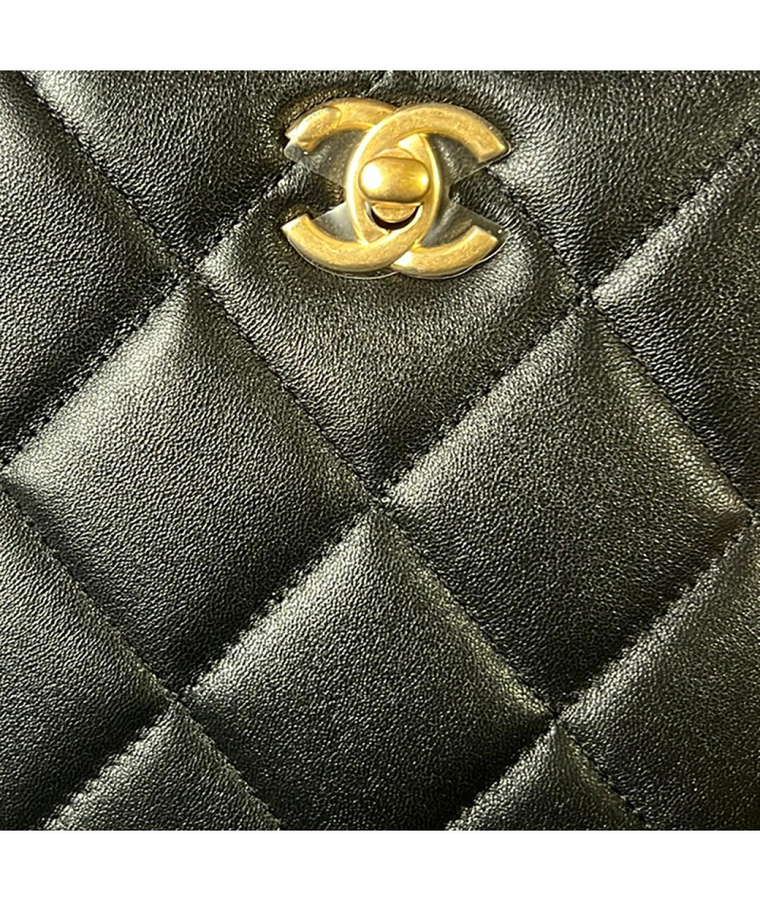 CHANEL Черная кожаная сумка через плечо, фото 4