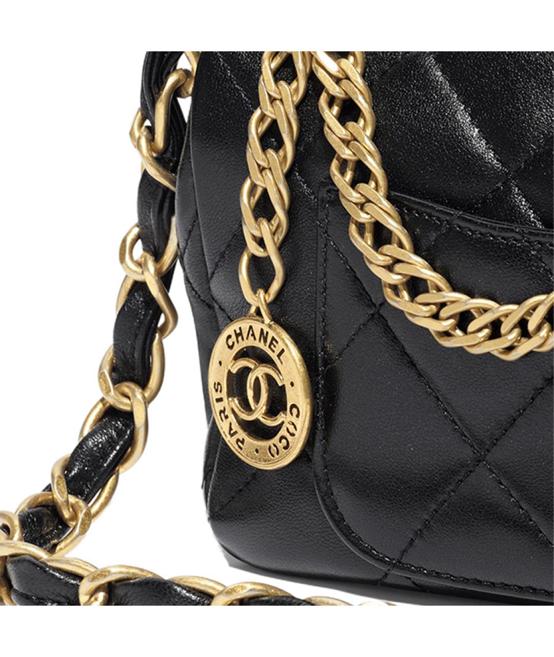 CHANEL Черная кожаная сумка через плечо, фото 4
