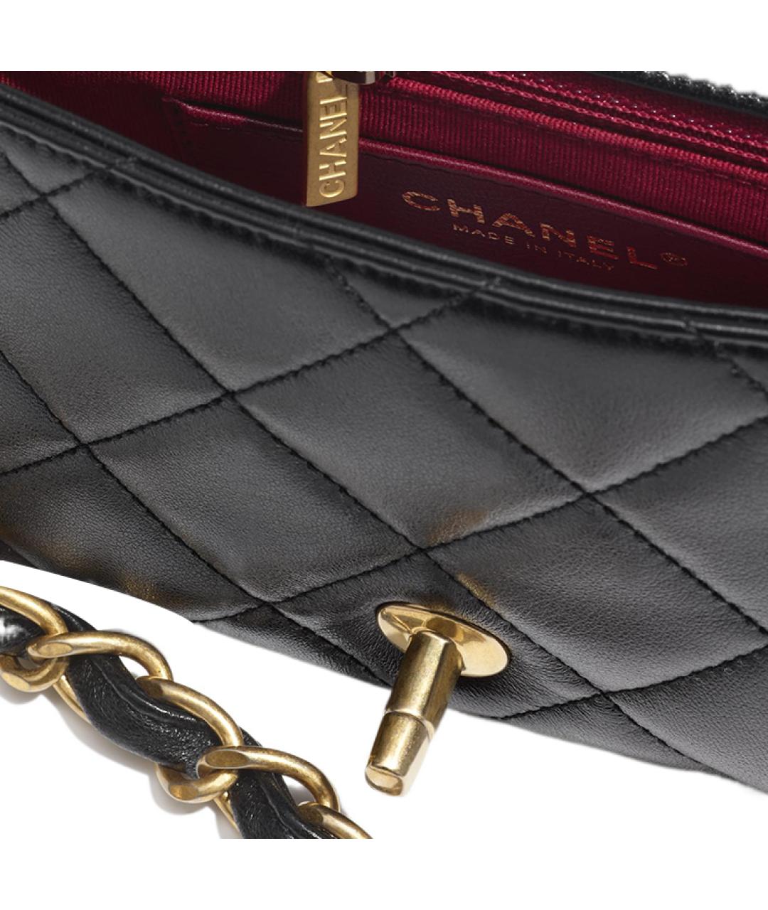 CHANEL Черная кожаная сумка через плечо, фото 3