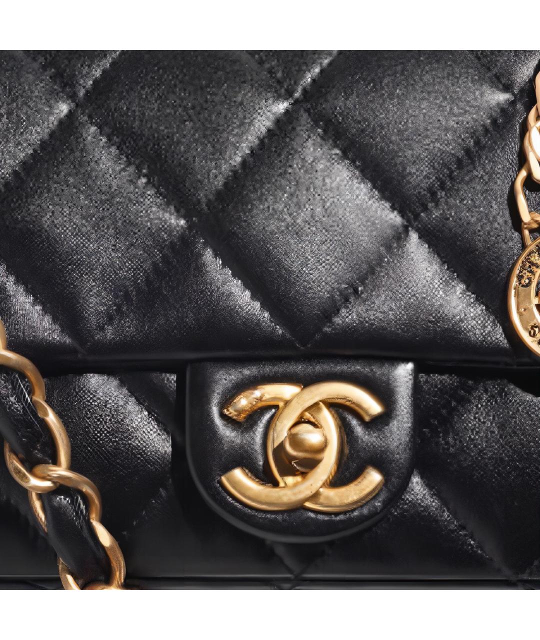 CHANEL Черная кожаная сумка через плечо, фото 5