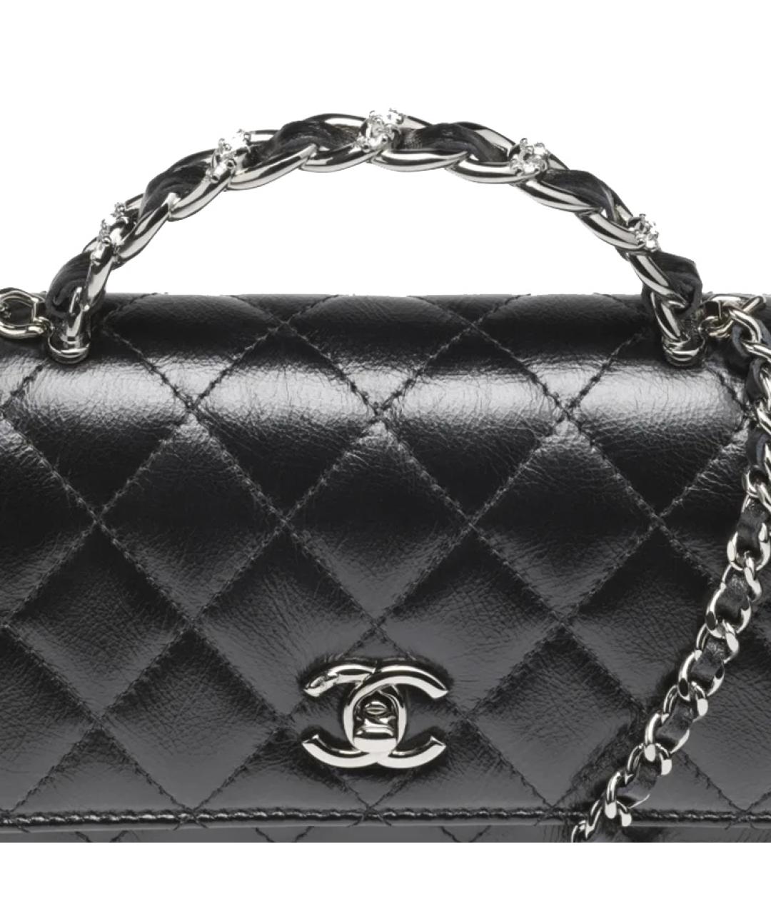CHANEL Черная кожаная сумка через плечо, фото 4