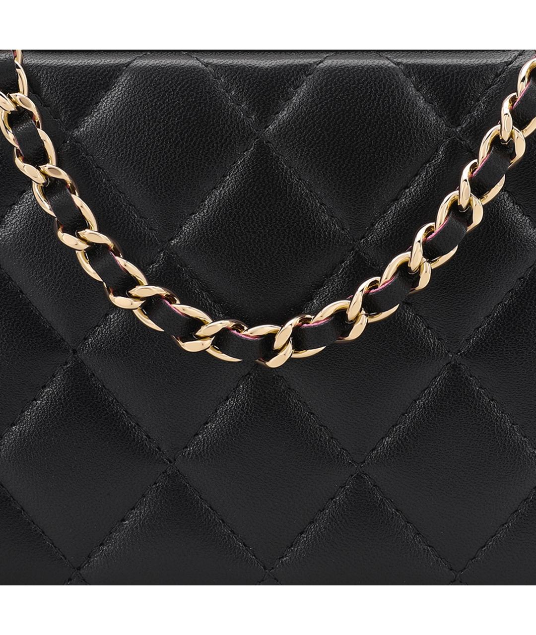 CHANEL Черная кожаная сумка через плечо, фото 7