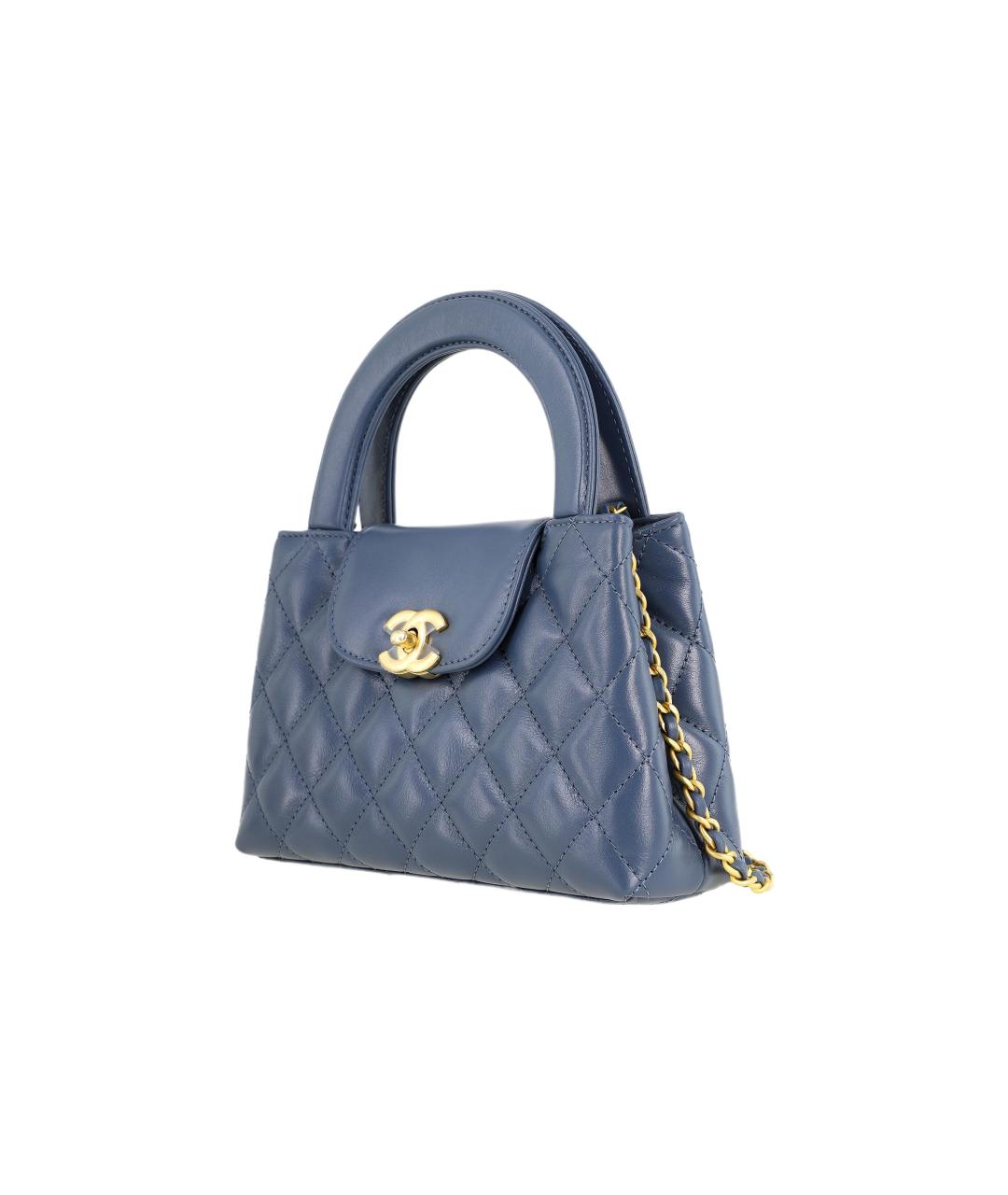 CHANEL Синяя кожаная сумка через плечо, фото 2