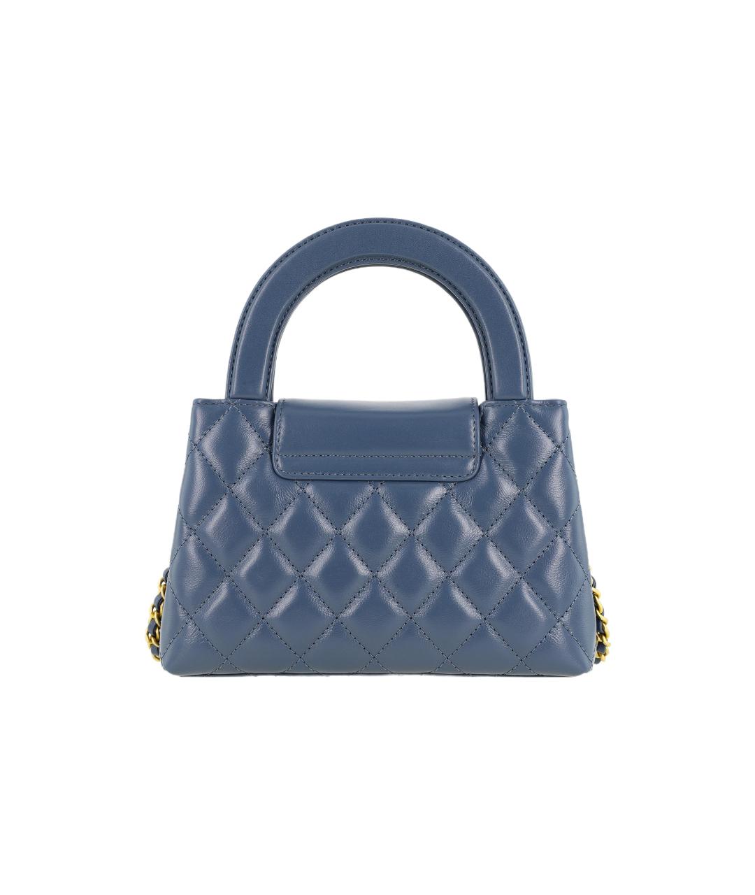 CHANEL Синяя кожаная сумка через плечо, фото 3