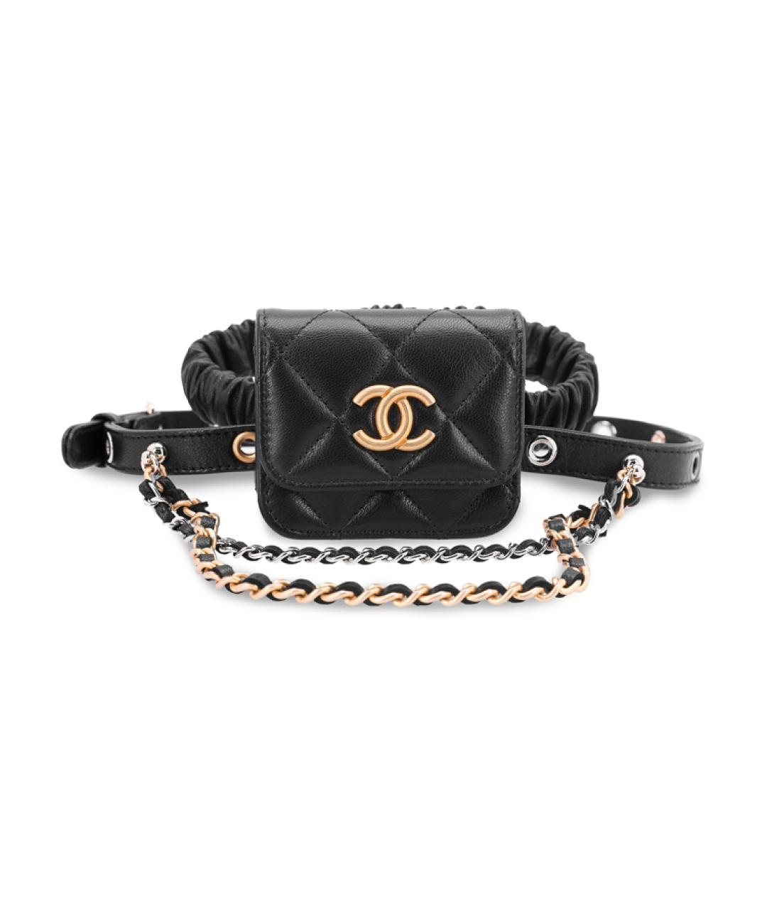 CHANEL Черная кожаная поясная сумка, фото 1