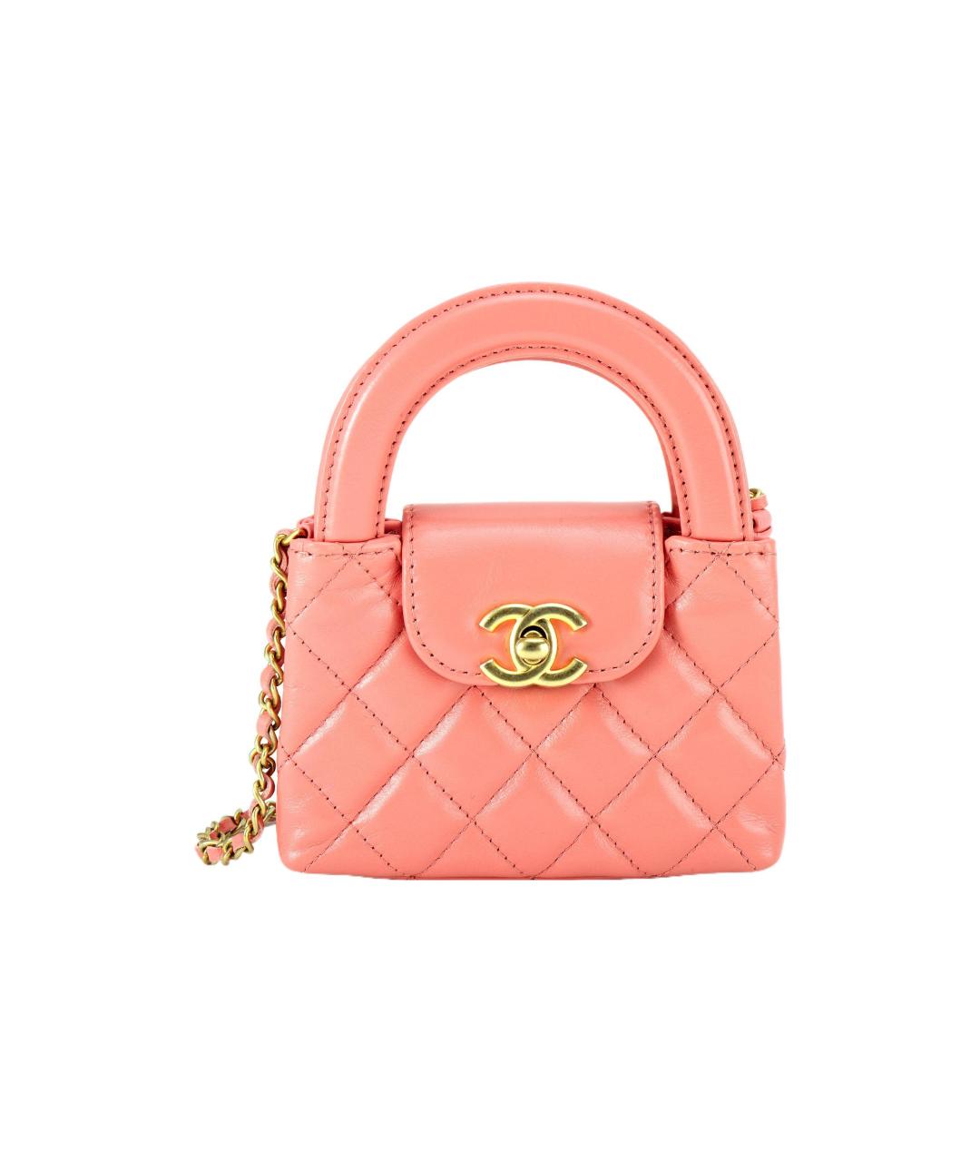 CHANEL Коралловая кожаная сумка через плечо, фото 1