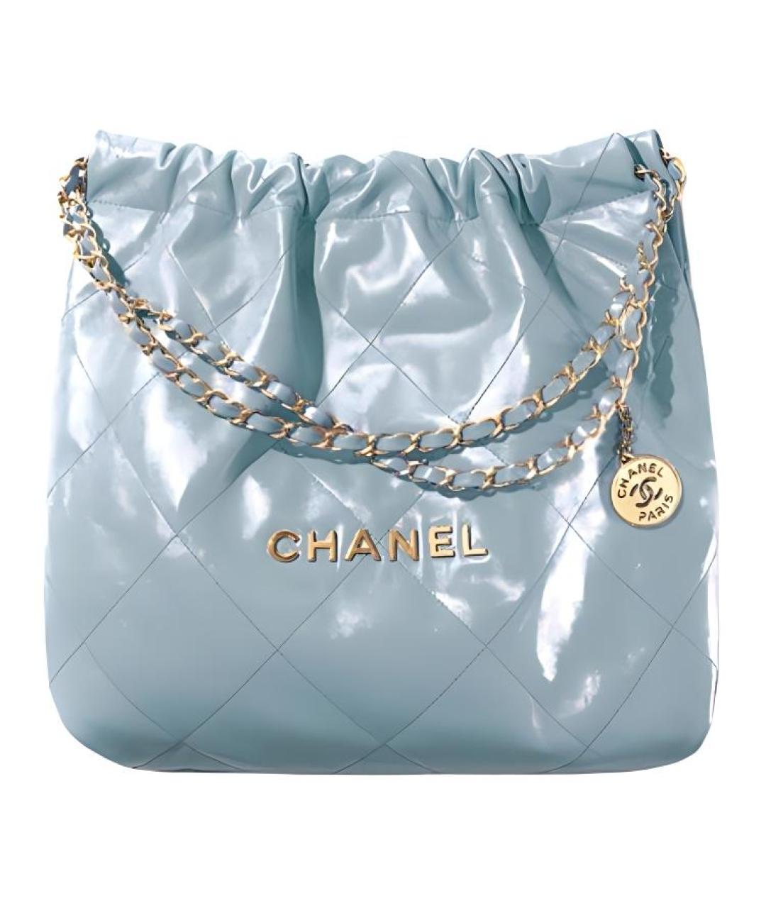 CHANEL Голубая кожаная сумка через плечо, фото 1