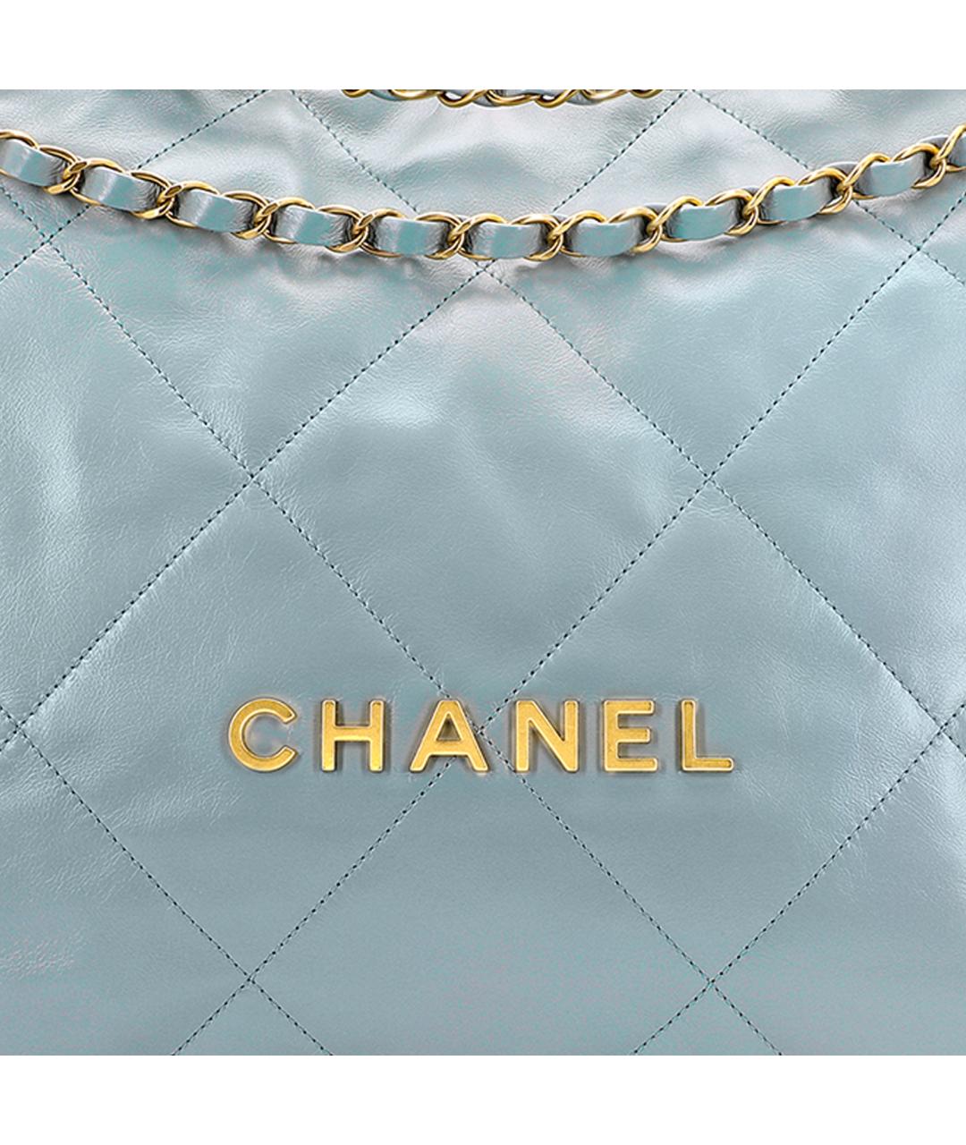 CHANEL Голубая кожаная сумка через плечо, фото 3