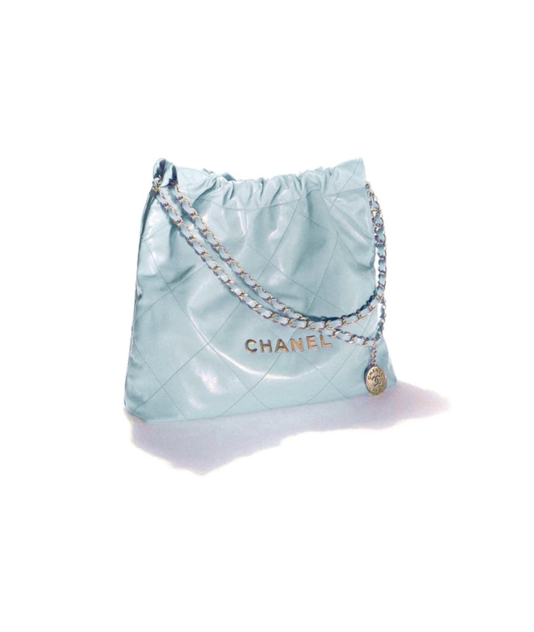 CHANEL Голубая кожаная сумка через плечо, фото 2