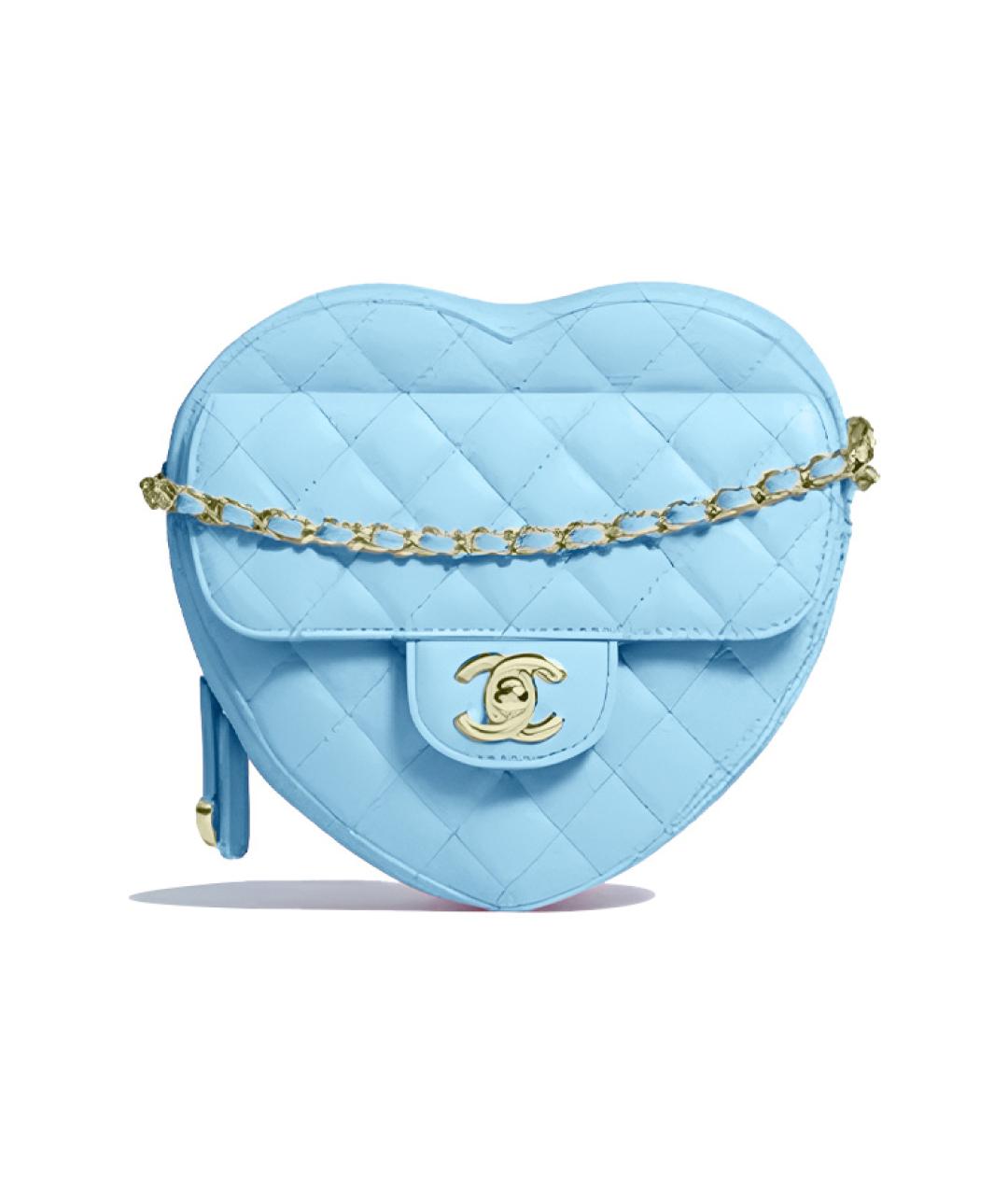 CHANEL Голубая кожаная сумка через плечо, фото 1
