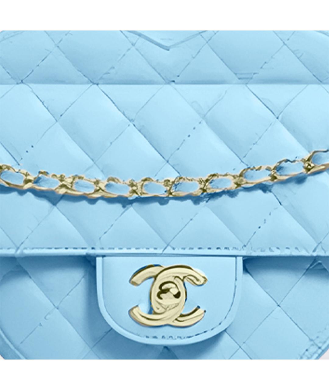 CHANEL Голубая кожаная сумка через плечо, фото 2
