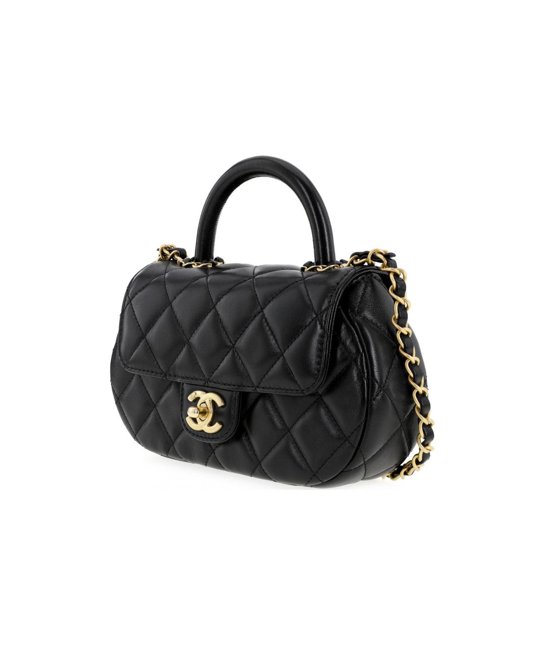 CHANEL Черная кожаная сумка через плечо, фото 2