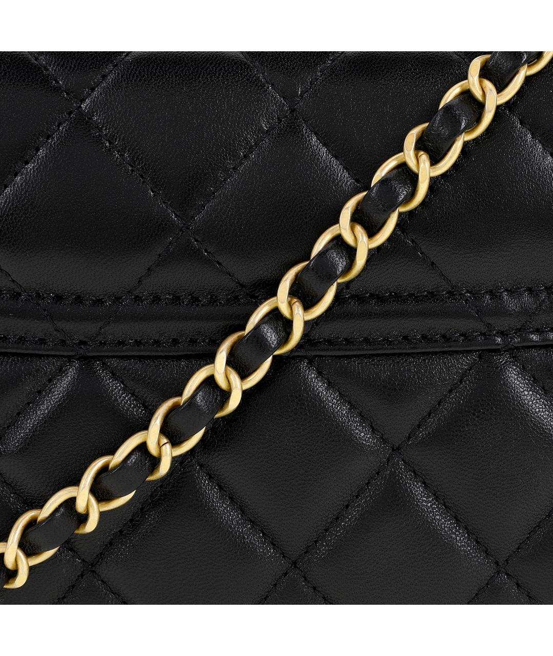 CHANEL Черная кожаная сумка через плечо, фото 6