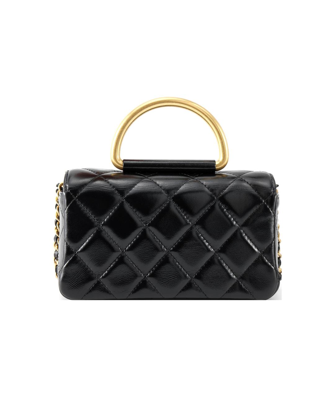 CHANEL Черная кожаная сумка через плечо, фото 3
