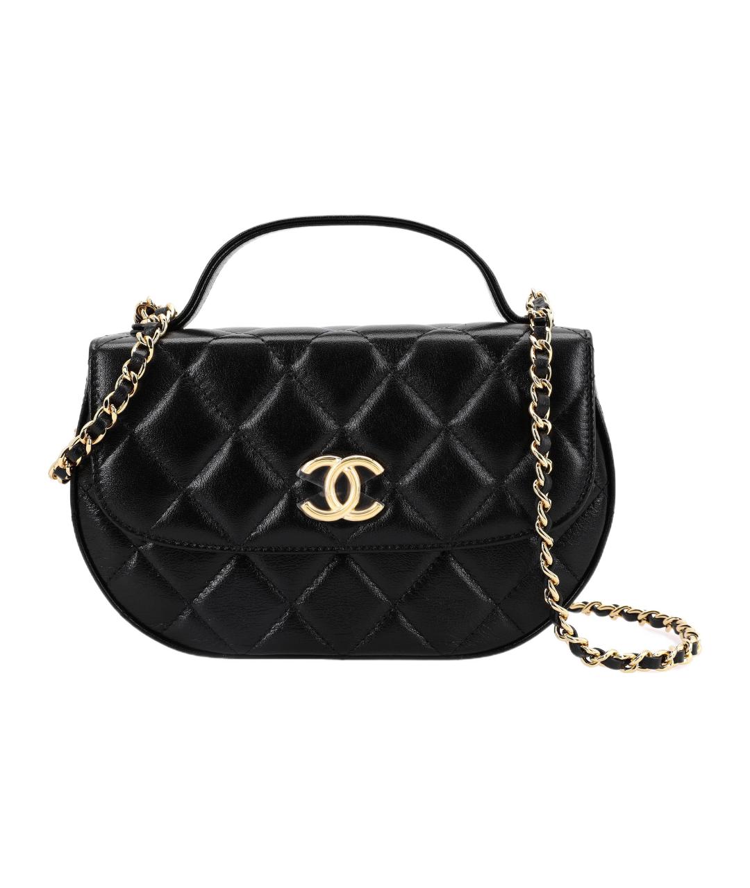 CHANEL Черная кожаная сумка через плечо, фото 1
