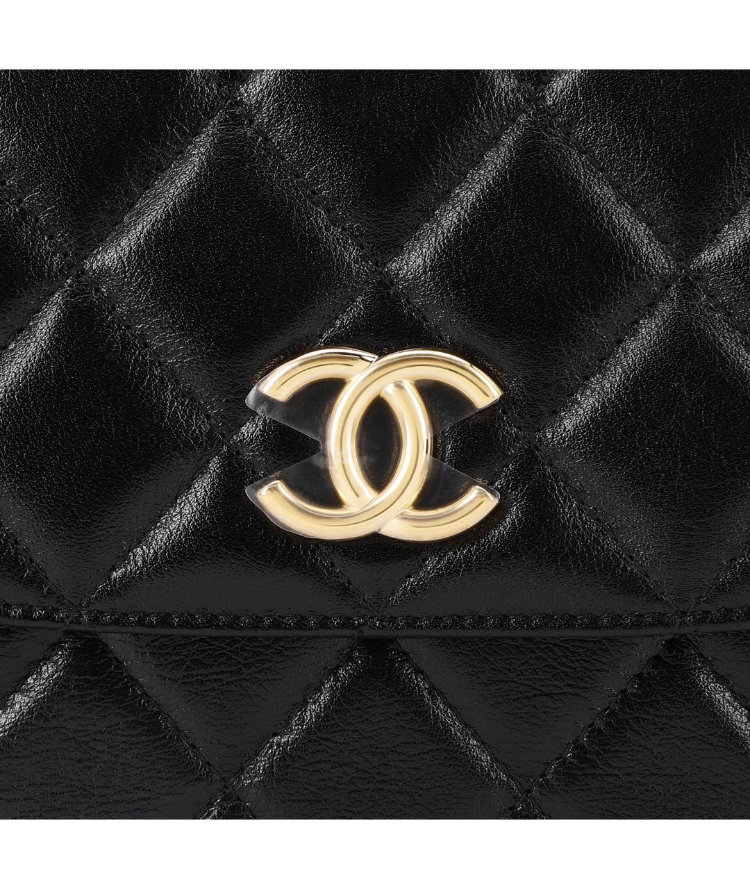 CHANEL Черная кожаная сумка через плечо, фото 6