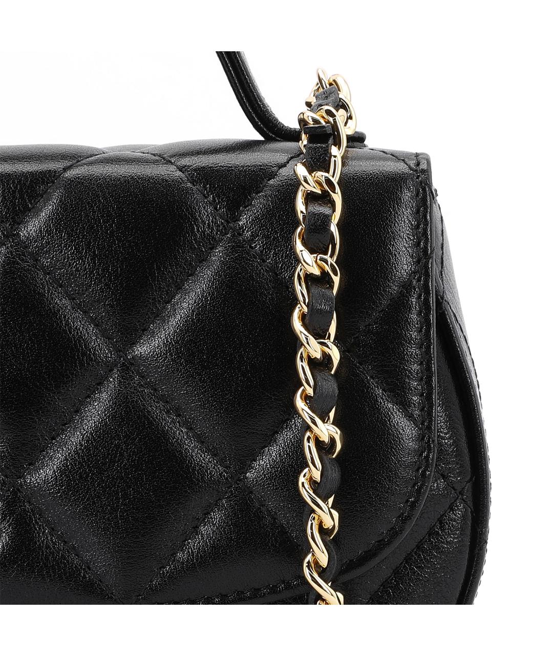 CHANEL Черная кожаная сумка через плечо, фото 7