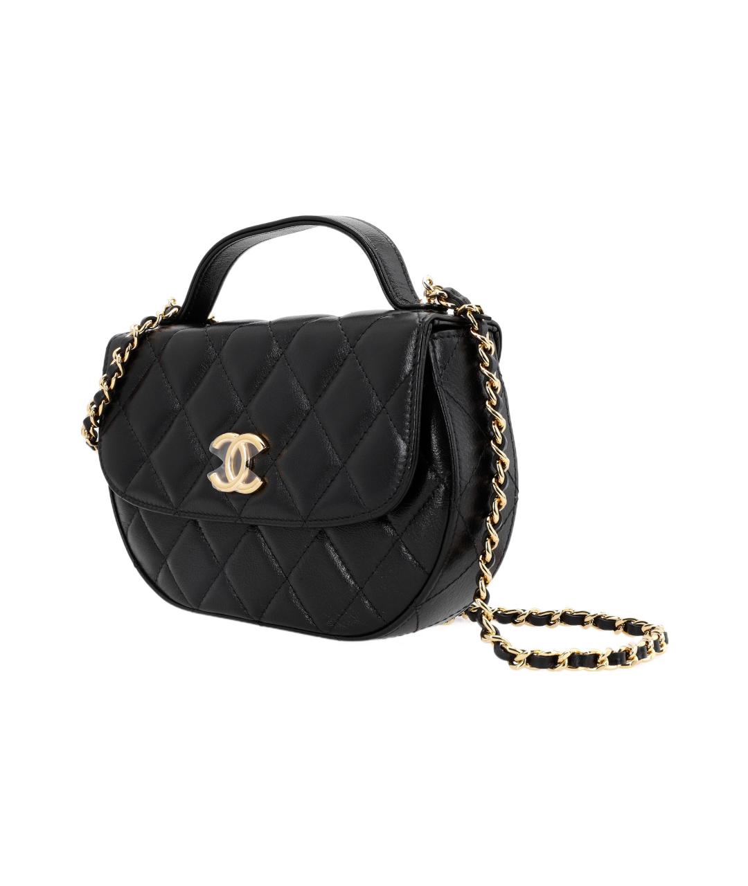 CHANEL Черная кожаная сумка через плечо, фото 2