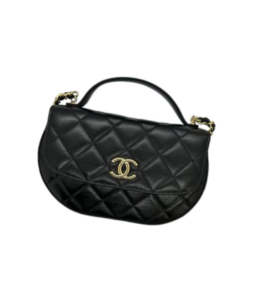 CHANEL Черная кожаная сумка через плечо, фото 4