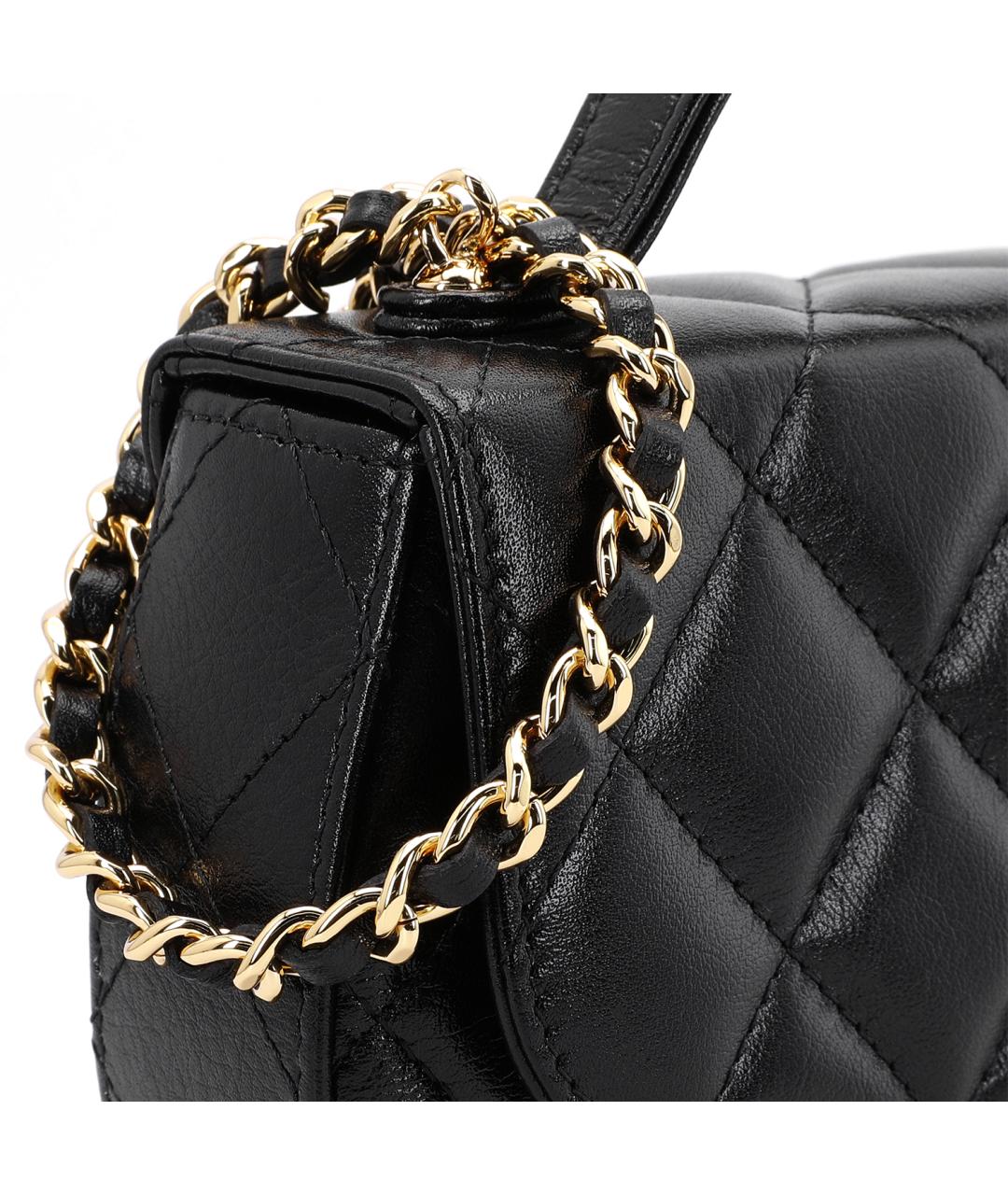 CHANEL Черная кожаная сумка через плечо, фото 8