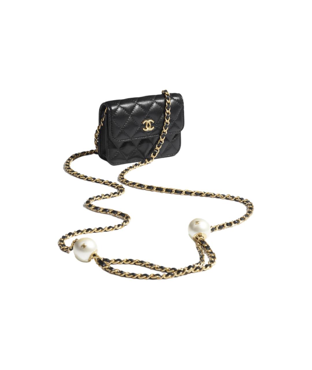 CHANEL Черная кожаная сумка через плечо, фото 2