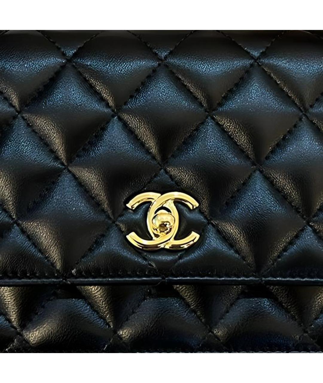 CHANEL Черная кожаная сумка через плечо, фото 4