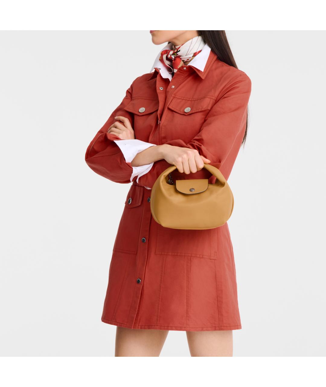 LONGCHAMP Желтая сумка с короткими ручками, фото 5